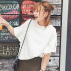 Fluttered Short-sleeve Chiffon Top