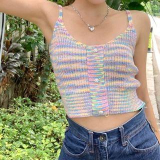Knit Melange Camisole Top Multicolor - One Size