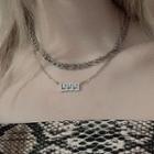 Stainless Steel Numerical Pendant Layered Necklace