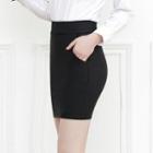 Pocketed Inset Shorts High Waist Skirt