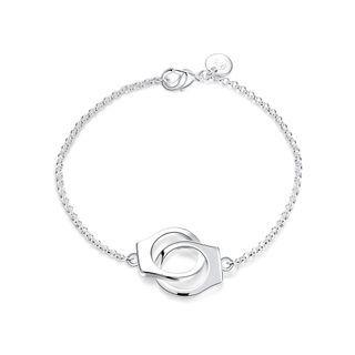 Simple Handcuffs Bracelet Silver - One Size