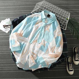 Tie-neck Print Shirt / Plain Shirt