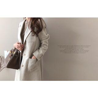 Single-breasted Pocket-detail Long Jacket