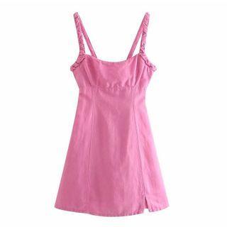 Spaghetti Strap Linen Dress