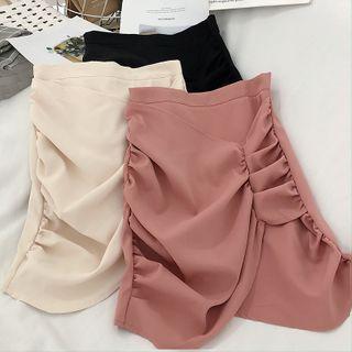 Plain Frilled A-line Skirt