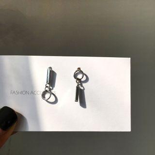 Non-matching Alloy Bar Dangle Earring 1 Pair - Non-matching Alloy Bar Dangle Earring - Silver - One Size