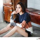 Long Sleeve Color Block Knit Top