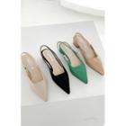 Pointy Low-heel Slingback Pumps