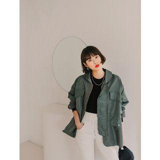 Pocket-detail Slit-side Safari Jacket