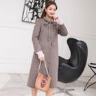 Tie Neck A-line Snap-button Coat