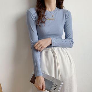 Round-neck Letter Cropped Top