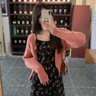 Floral Strappy A-line Dress / Plain Cardigan