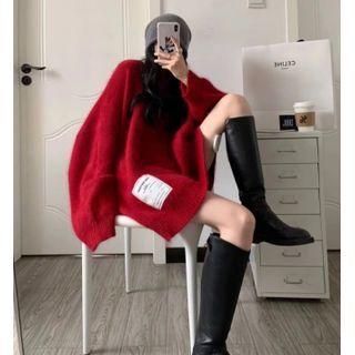 Applique Sweater Red - One Size