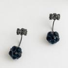 Bow Rhinestone Swing Earring 1 Pair - Type B - Rhinestone - Dark Blue - One Size