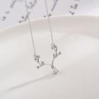 925 Sterling Silver Rhinestone Accent Antlers Necklace As Shown In Figure - One Size
