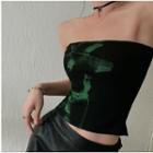 Graphic Print Tube Top Black - One Size