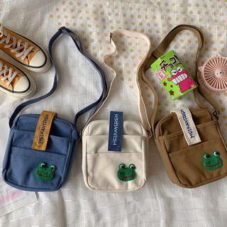 Frog Embroidered Crossbody Bag / Bag Charm / Set