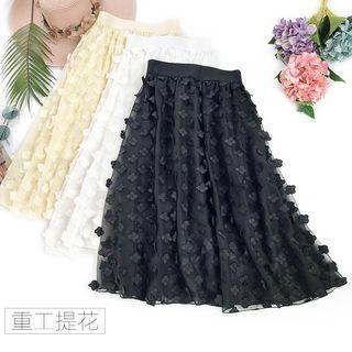 Flower Detail A-line Skirt