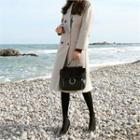Drop-shoulder Wool Blend Long Coat