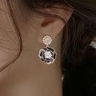 Floral Drop Earring 1 Pair - Black - One Size