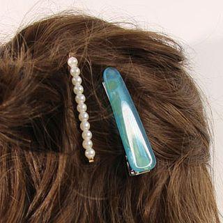 Set: Faux Pearl / Acetate Hair Clip