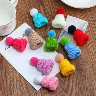 Pom Pom Knit Beanie Brooch
