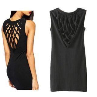 Sleeveless Cross-strap Sheath Dress