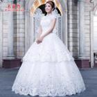 Cap-sleeve Wedding Ball Gown