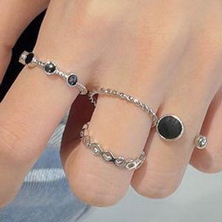 Set Of 4: Alloy Rings 1set - 4ring - One Size