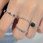 Set Of 4: Alloy Rings 1set - 4ring - One Size