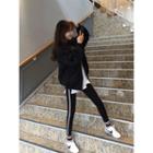 Flap-pocket Shirred-sleeve Flight Jacket
