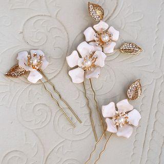 Wedding Faux Pearl Flower Hair Pin