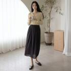 Band-waist Sheer Long Skirt