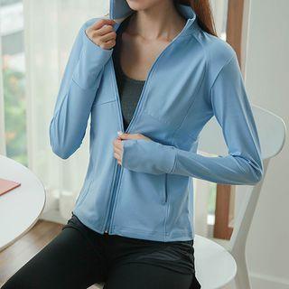 Thumb-hole Sports Zip Jacket