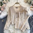 Set : Knit Camisole Top + Long-sleeve Knit Jacket