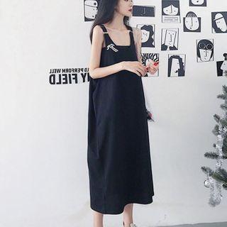 Print Midi Overall Dress