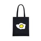 Sunny Side Up Egg Print Canvas Shopper Bag