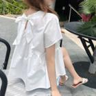 Short-sleeve Bow-back Blouse