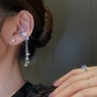 Rhinestone Fringed Alloy Cuff Earring 1 Pc - Left Ear - Silver - One Size