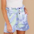 Tie-dyed High-waist Shorts