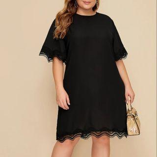 Plus Size Short-sleeve Lace Dress