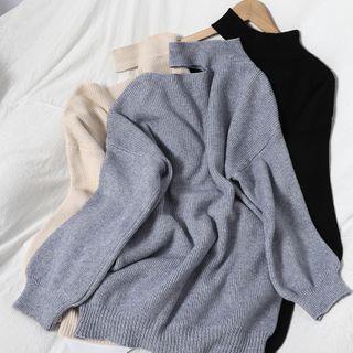 Choker-neck Cutout Knit Top
