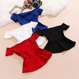 Short-sleeve Off-shoulder A-line Mini Party Dress