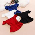 Short-sleeve Off-shoulder A-line Mini Party Dress