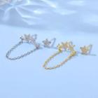 Star Rhinestone Chained Asymmetrical Earring
