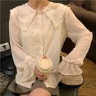 Layered Collar Blouse / Button Detail Pinafore Dress