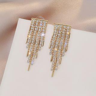 Rhinestone Fringe Earring 1 Pair - E2145 - One Size