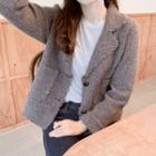 Single-breasted M Lange Knit Jacket Melange Gray - One Size