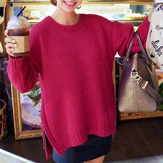Zip-accent Plain Sweater