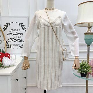Set: Chiffon Top + Sleeveless Wool Dress